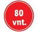 Raudonas apskritimas su baltu užrašu 80 vnt.