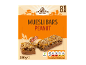 Žemės riešutų musli batonėliai, 8 vnt. pakuotė, 200g, su maistine informacija.