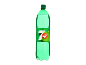 Plastikinis gazuoto gaiviojo gėrimo '7UP' su citrinų ir žaliųjų citrinų skoniu butelis.