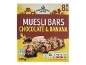 Muesli batonėliai su šokoladu ir bananais, 8 vnt, 200g, su maistine informacija.