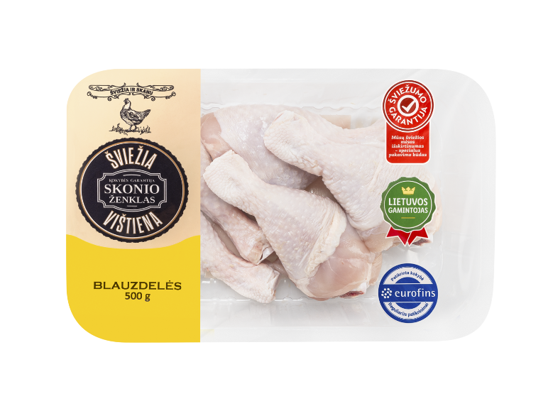 Šviežia vištienos blauzdelės, 500 g pakuotė