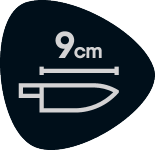 9 cm ašmenų ilgis