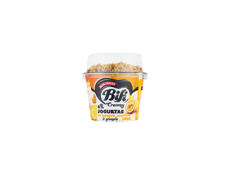 Jogurtas su mangais, pasifloromis ir granola, 200 g