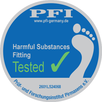 PFI antspaudas, patvirtinantis kenksmingų medžiagų ir tinkamumo patikrinimą, numeris 2601L524068.