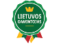 'Lietuvos gamintojas' kokybės ženklas su karūna ir trispalve juostele.