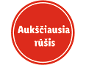 Raudonas logotipas su užrašu 'Aukščiausia rūšis'
