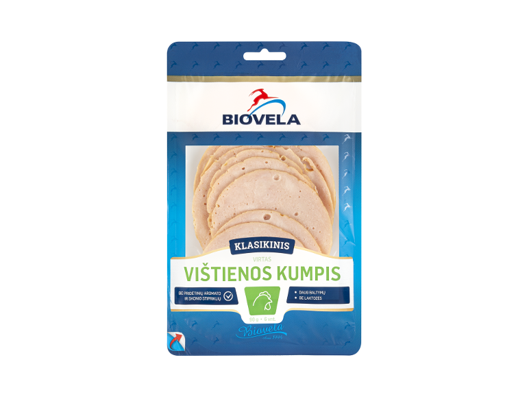 Virtas klasikinės vištienos kumpis griežinėliais, 90 g