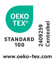STANDARD 100 etiketė, numeris 2409259 Centexbel, www.oeko-tex.com