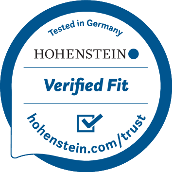 Patvirtinto tinkamumo antspaudas: Išbandyta Vokietijoje, Verified Fit, hohenstein.com/trust