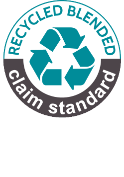 Recycled Blended Claim Standard antspaudas: 52% RCS sertifikuoto perdirbto poliesterio.