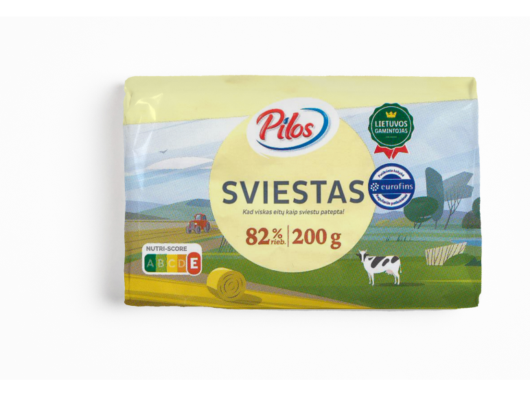 'Pilos' sviestas, 82 % riebumo, 200 g pakuotė
