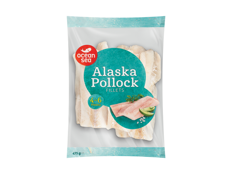 'Ocean Sea' aliaskinių plekšnių filė, 475 g pakuotė su 4–6 gabalėliais