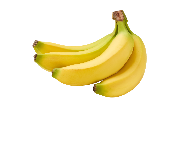 Geltonų ir žalių bananų kekė juodame fone.