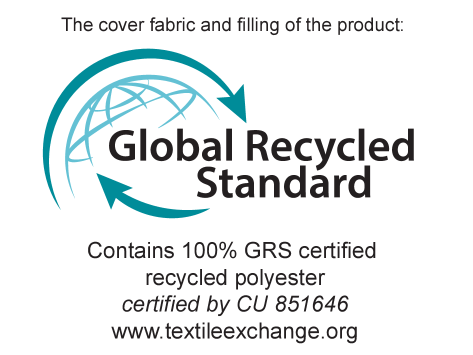 Global Recycled Standard sertifikatas: 100% GRS sertifikuotas perdirbtas poliesteris, CU 851646.