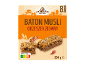 Miusli batonėlių su žemės riešutais pakuotė, 8 vnt., 200g, Nutri-Score D.