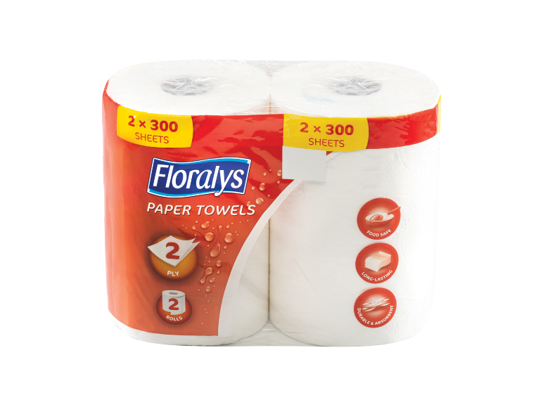 'Floralys' 2 sluoksnių popieriniai rankšluosčiai, 2 ritinėliai po 300 lapelių