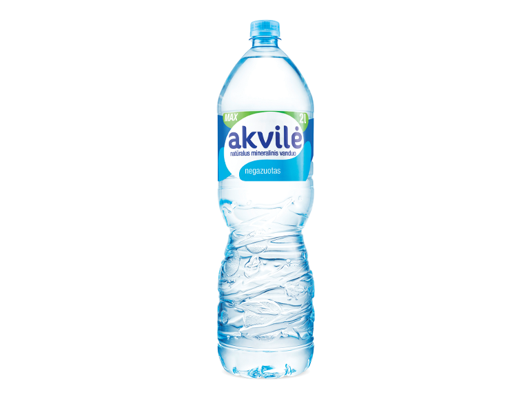 Negazuotas natūralus mineralinis vanduo 2 litrų plastikiniame butelyje