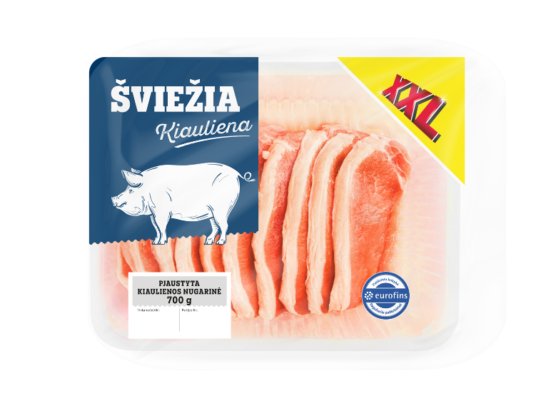 Šviežia pjaustyta kiaulienos nugarinė, 700 g