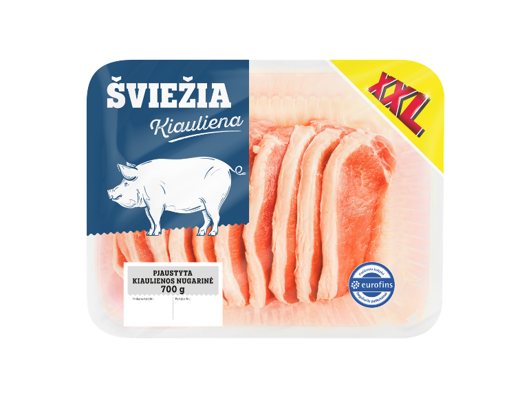 Šviežia pjaustyta kiaulienos nugarinė, 700 g
