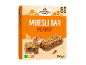 Žemės riešutų musli batonėlių pakuotė su Nutri-Score A, 8 vnt., 200g.