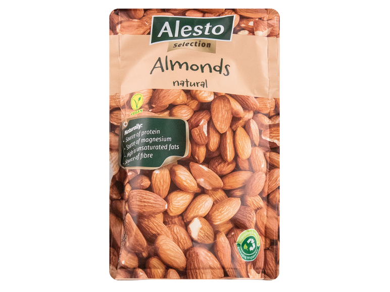 'Alesto' natūralių migdolų pakuotė.