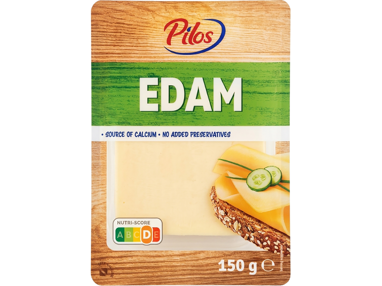 'Pilos' Edamo sūrio griežinėliai, 150g pakuotė