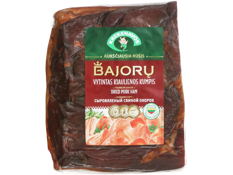 Vytintas kiaulienos kumpis pakuotėje