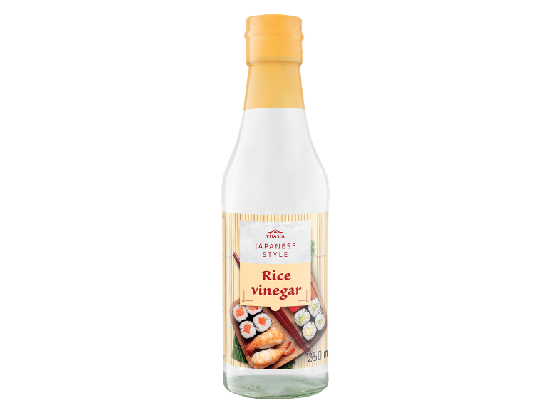 Japoniško stiliaus ryžių acto butelis su sušiu ir krevetėmis, 250 ml.
