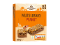 Pakuotė su 8 žemės riešutų musli batonėliais, 200g, su maistine informacija.