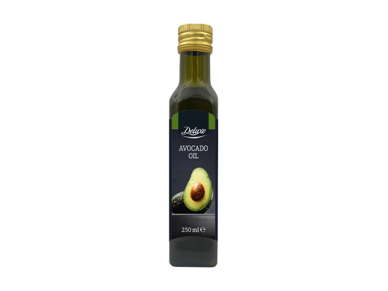 'Deluxe' avokadų aliejus 250 ml buteliuke.