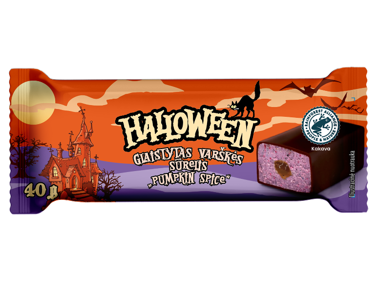 'Halloween' glaistytas varškės sūrelis 'Pumpkin Spice', 40 g
