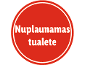 Raudonas apvalus ženklas su užrašu 'Nuplaunamas tualete'