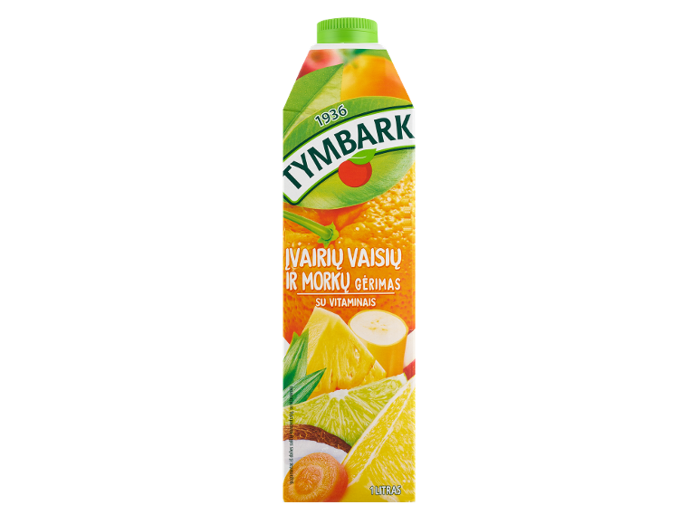 Įvairių vaisių ir morkų gėrimas su vitaminais, 1 l