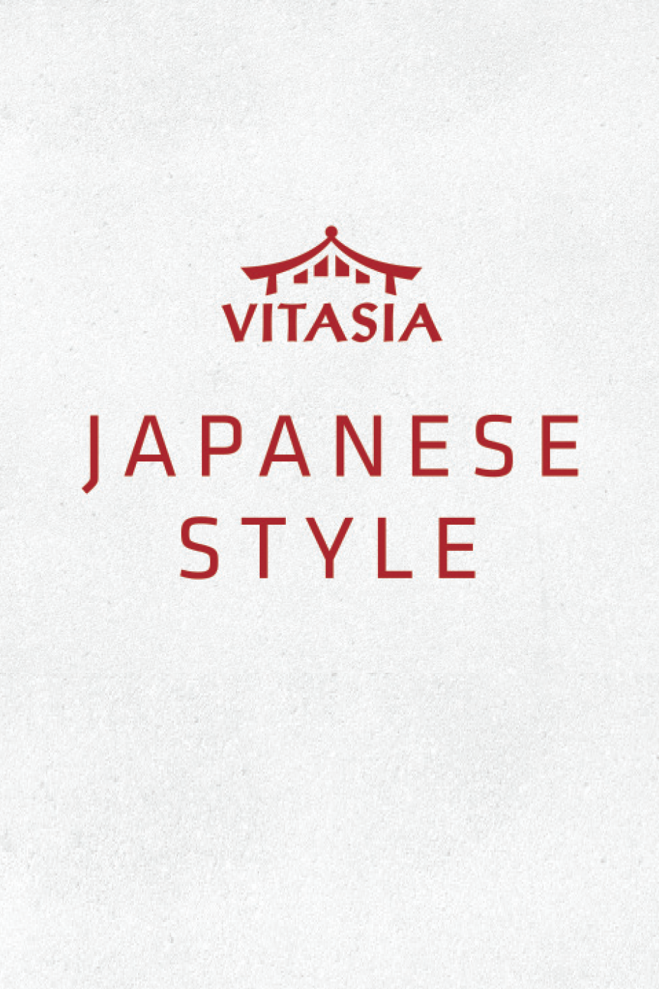 Japoniško stiliaus maisto produktų asortimentas su stilizuotu stogo logotipu.
