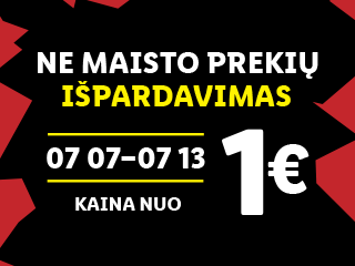 Maisto prekių išpardavimas nuo 07.07-07.13, kaina nuo 1€.