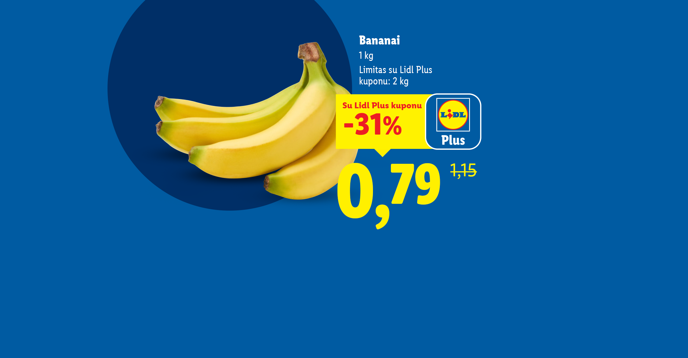 Sviestas ir bananai su nuolaida raudoname fone.