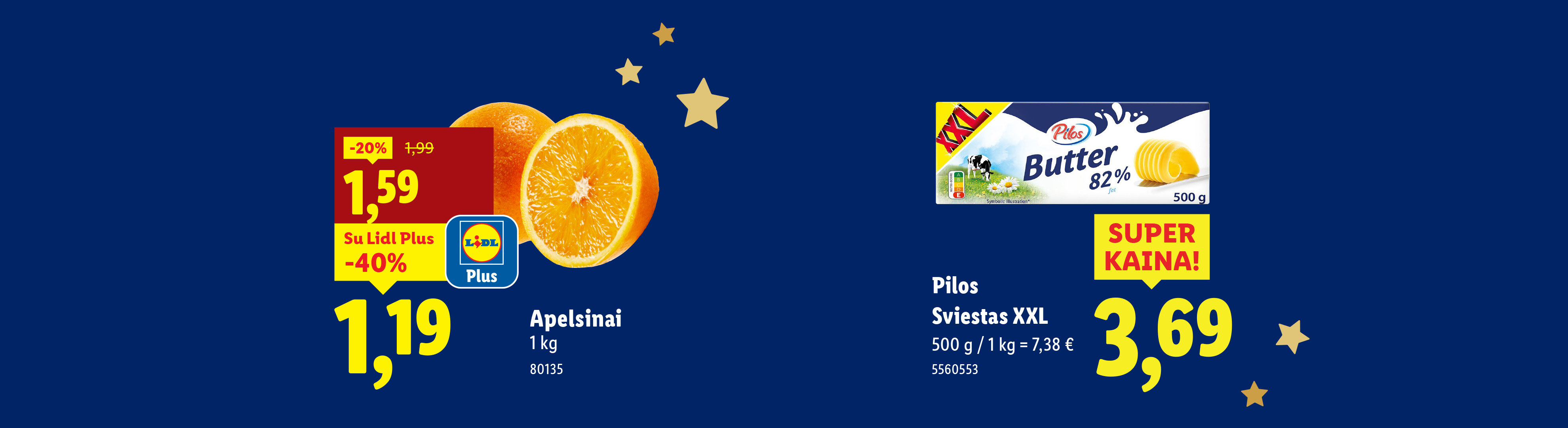 Lidl akcija: apelsinai ir Pilos sviestas XXL.