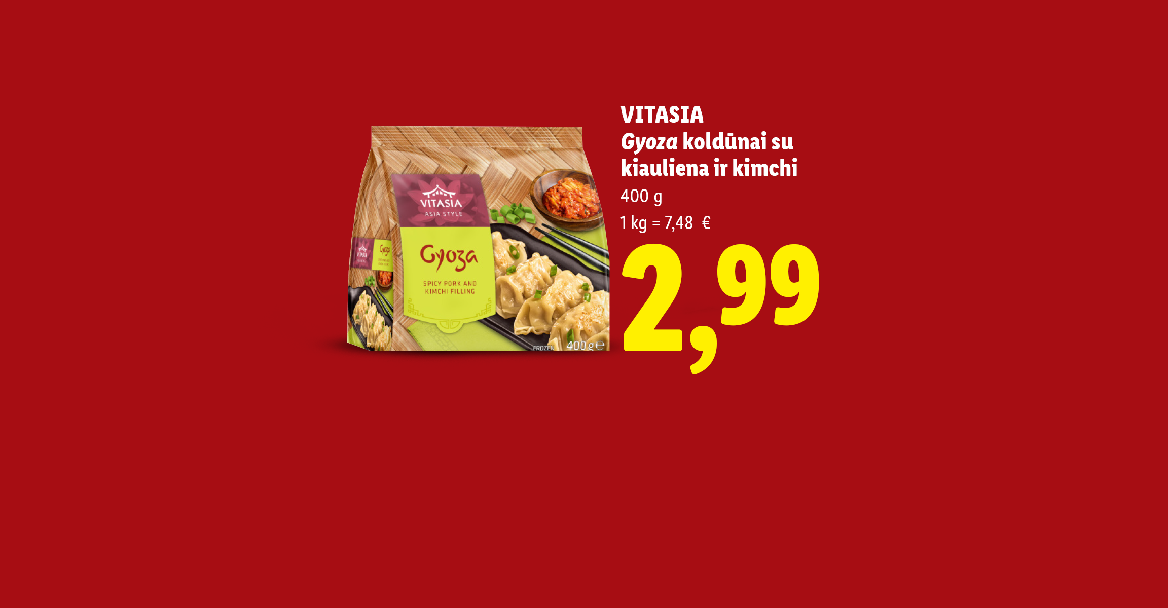 Gyoza koldūnai su kiauliena ir kimchi bei azijietiški prieskoniai, tokie kaip imbieras ir wok prieskoniai.
