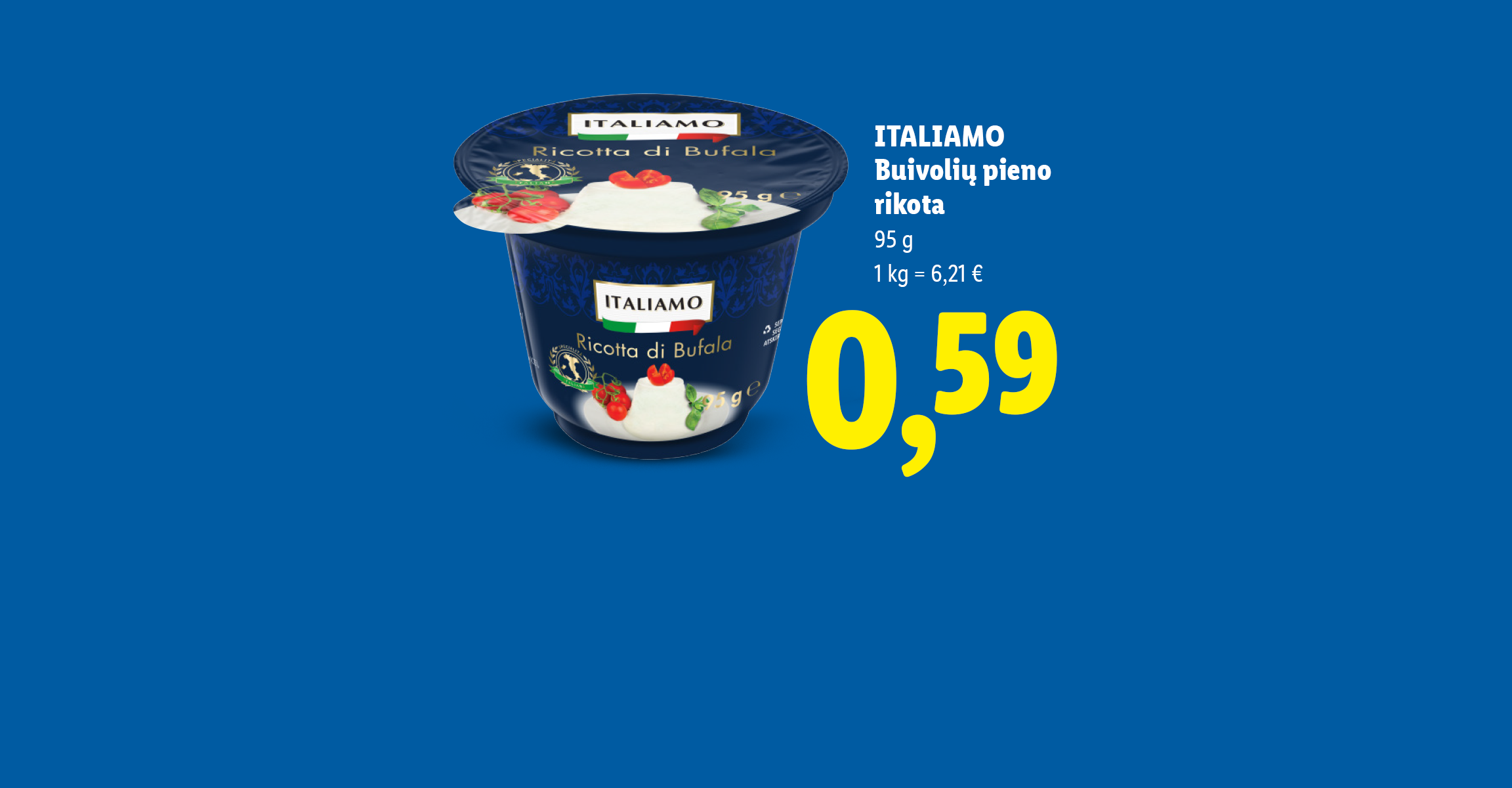 Itališkas buivolių pieno rikotos sūris ir kiaulienos dešra Mortadella Bologna.