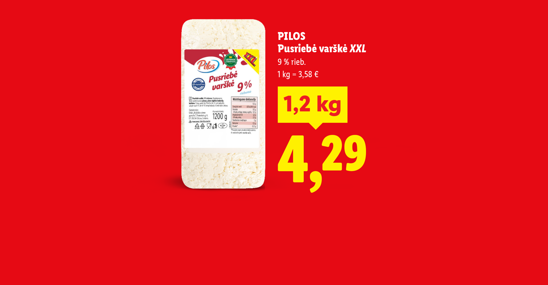 Tualetinis popierius ir pusriebė varškė su kainomis.