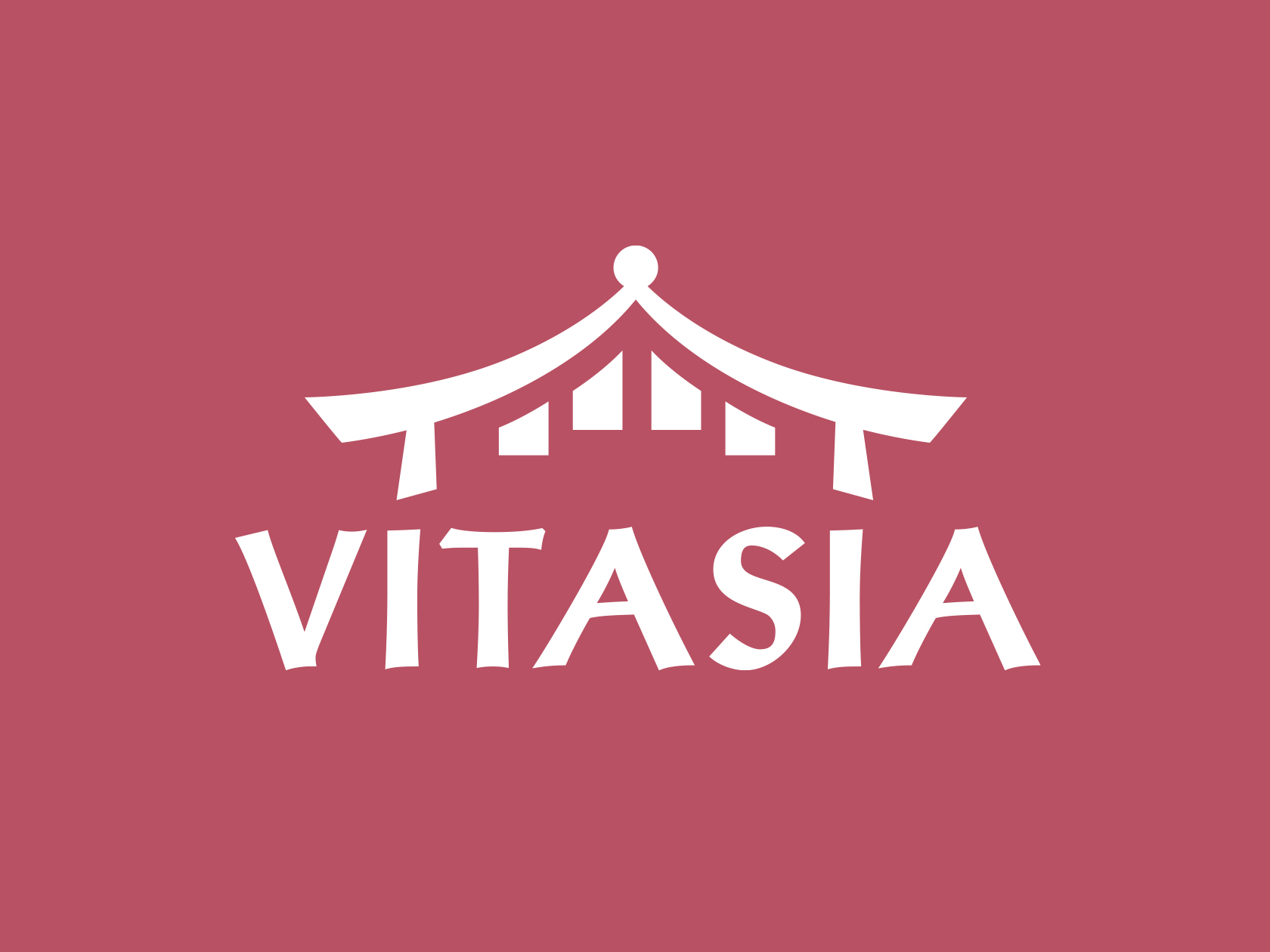 Vitasia logotipas su stilizuotu Azijos stogo siluetu ir pavadinimu.